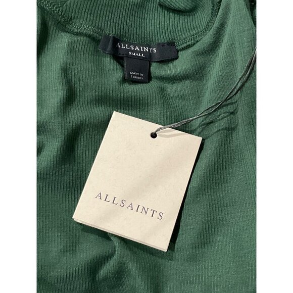 ALLSAINTS Rina Long Sleeve Roll Neck Tee in Sycamore Green Small New Womens Top - Picture 9 of 16